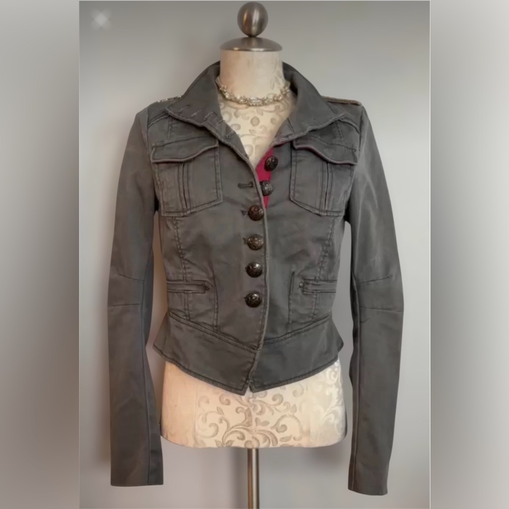 Free people military jacket Size XS Color Grey.  #45